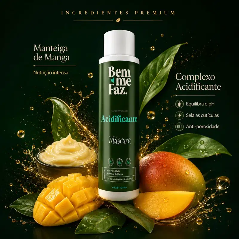 Máscara Acidificante 500g Bem Me Faz Brilho Intenso