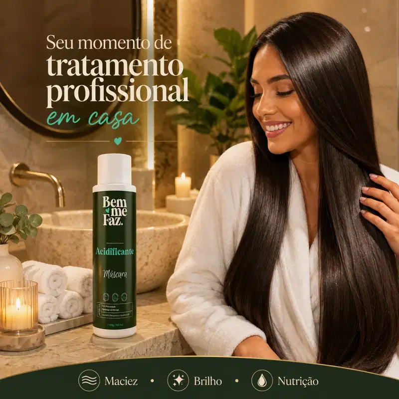 Máscara Acidificante 500g Bem Me Faz Brilho Intenso