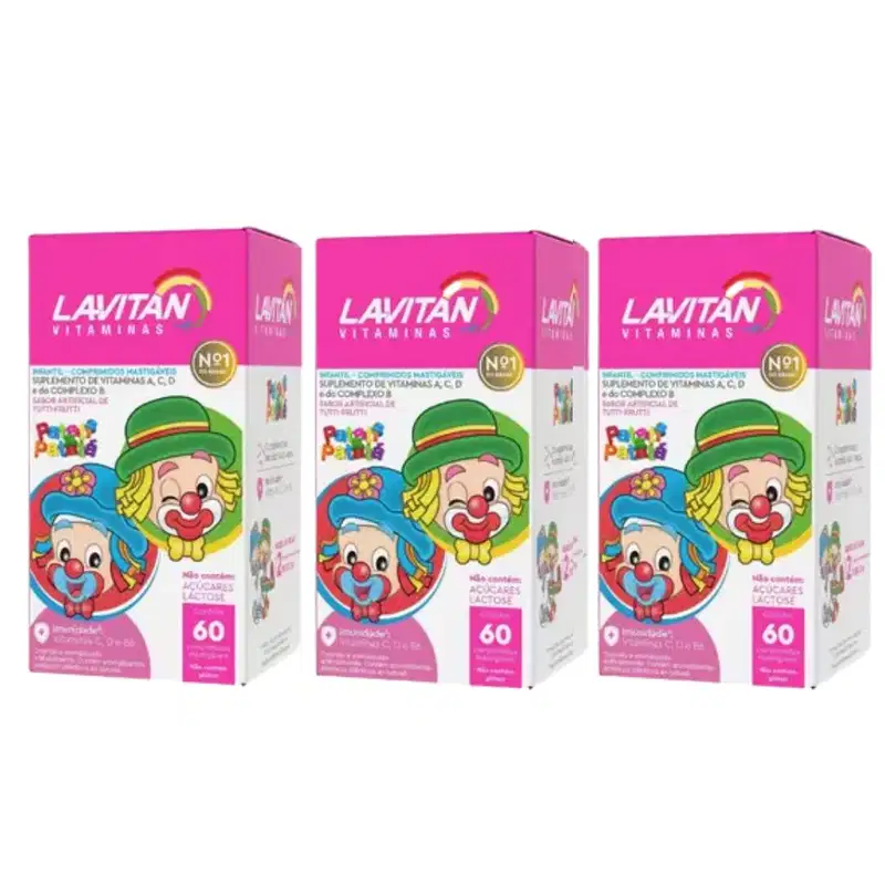 Kit Cimed Lavitan Tutti Frutti Suplemento Infantil (3 Unidades)