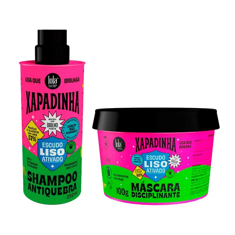 Kit Lola From Rio Xapadinha Escudo Liso Ativado - Shampoo 250Ml + Máscara 100G