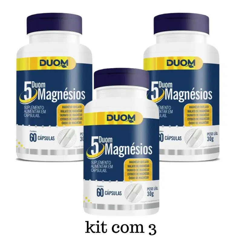 Kit C3 Suplemento Alimentar Magnésio 5 Com 60 caps - Duom
