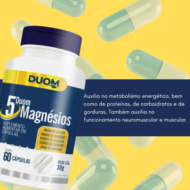 Kit C4 Suplemento Alimentar Magnésio 5 tipos C 60Caps - Duom