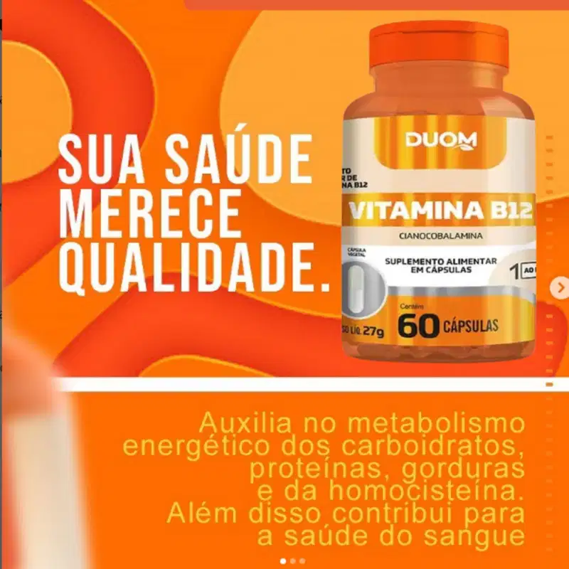 Kit C4 Alto Teor de Vitamina B12 Cianocobalamina C60 – Duom