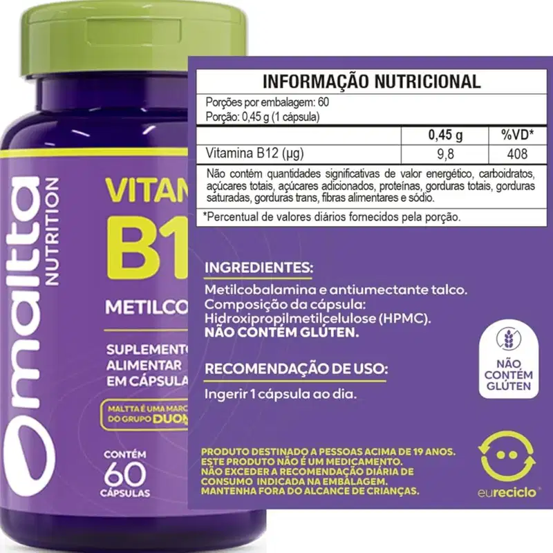 Vitamina B12 - Metilcobalamina C60 Maltta
