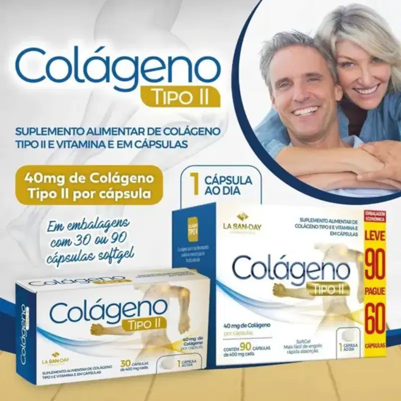Kit C3 Suplemento Colágeno Tipo II Função Articular - La San Day