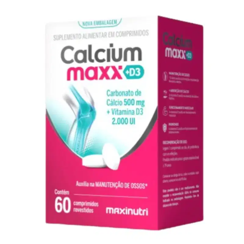 Suplemento Calcium Maxx D3 - Cálcio + Vitamina D3 2000UI - Maxinutri sabor sem sabor