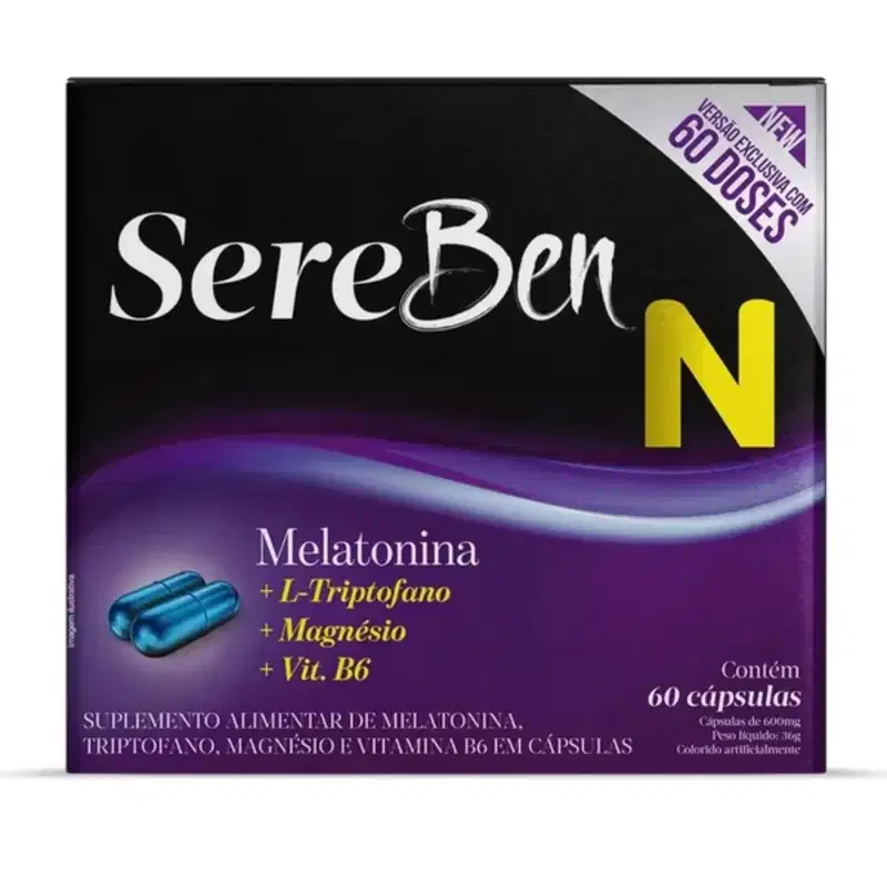 Sereben N Melatonina Magnésio + Vitamina B6 C60 cáps–Prowin