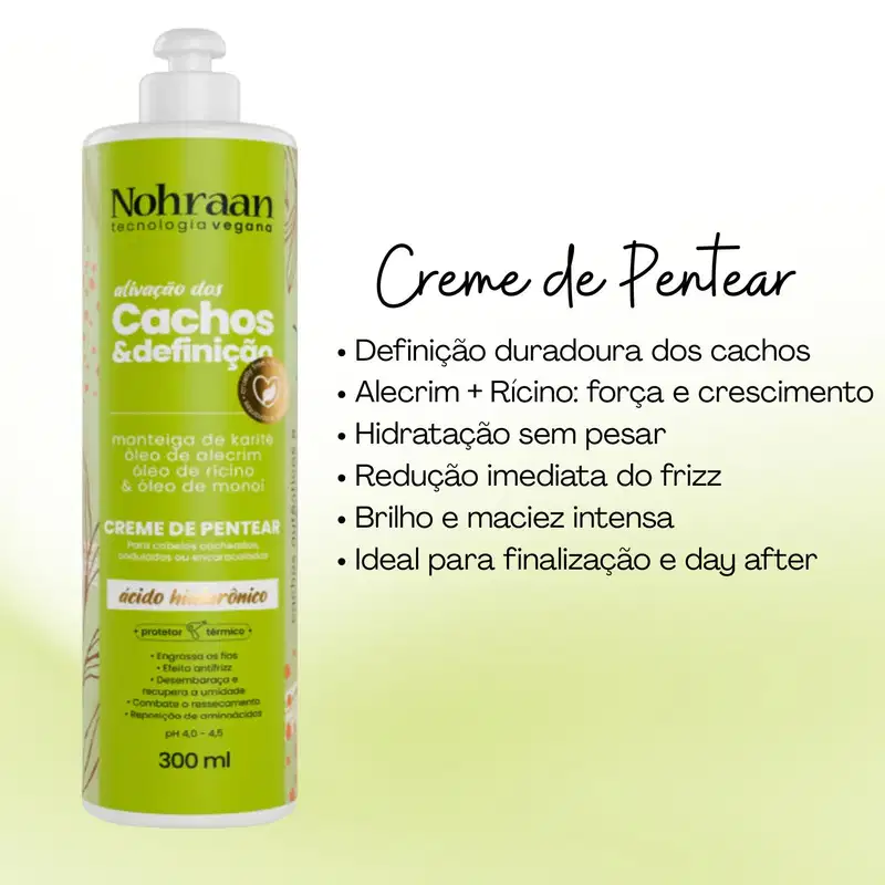 Nohraan Cr Pentear 300Ml Cachos Alecrim
