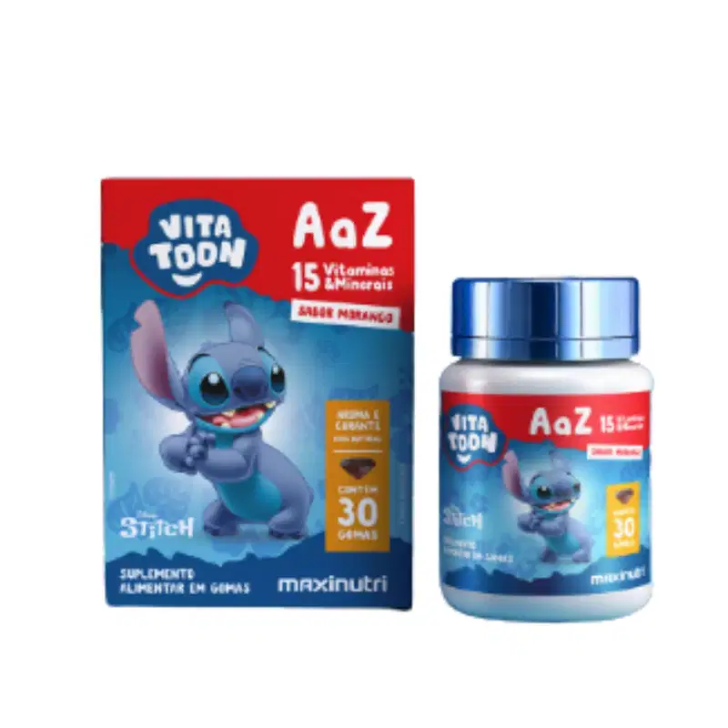 Vitatoon Maxinutri Stitch AZ – 30 Gomas Sabor Morango