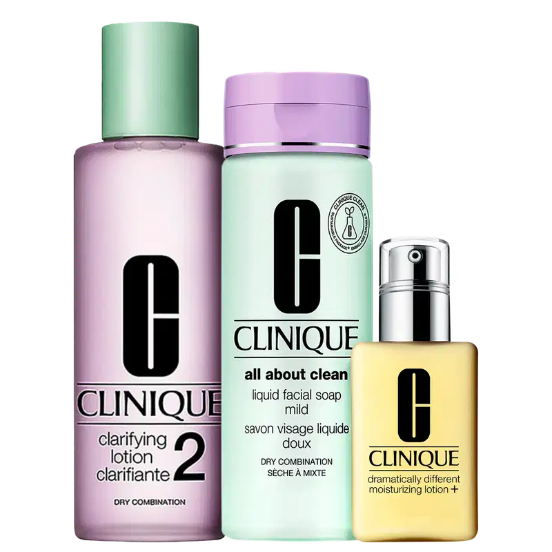 Kit Clinique Sistema 3 Passos Pele 2 Extra (3 produtos)