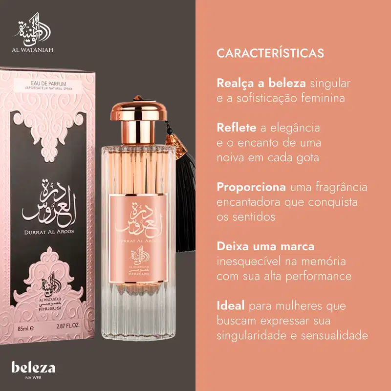 Durrat Al Aroos Al Wataniah Eau de Parfum - Perfume Feminino 85ml