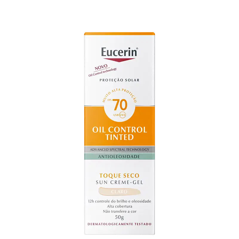 Eucerin Sun Oil Control Cor Clara FPS 70 - Protetor Solar Facial com Cor 50ml