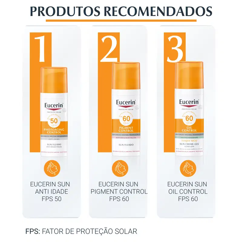 Eucerin Sun Oil Control Cor Média FPS 70 - Protetor Solar Facial com Cor 50ml