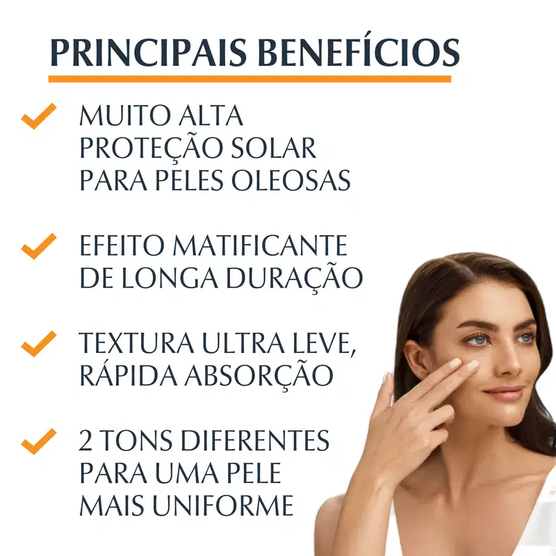 Eucerin Sun Oil Control Cor Média FPS 70 - Protetor Solar Facial com Cor 50ml