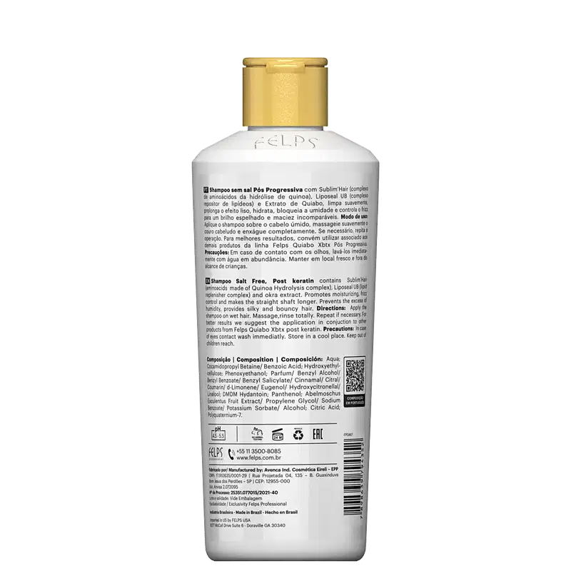Felps Professional Quiabo XBTX Pós Progressiva - Shampoo 250ml