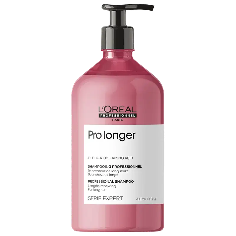 A imagem mostra o Shampoo Serie Expert Pro Longer da marca L'Oréal Professionnel.
