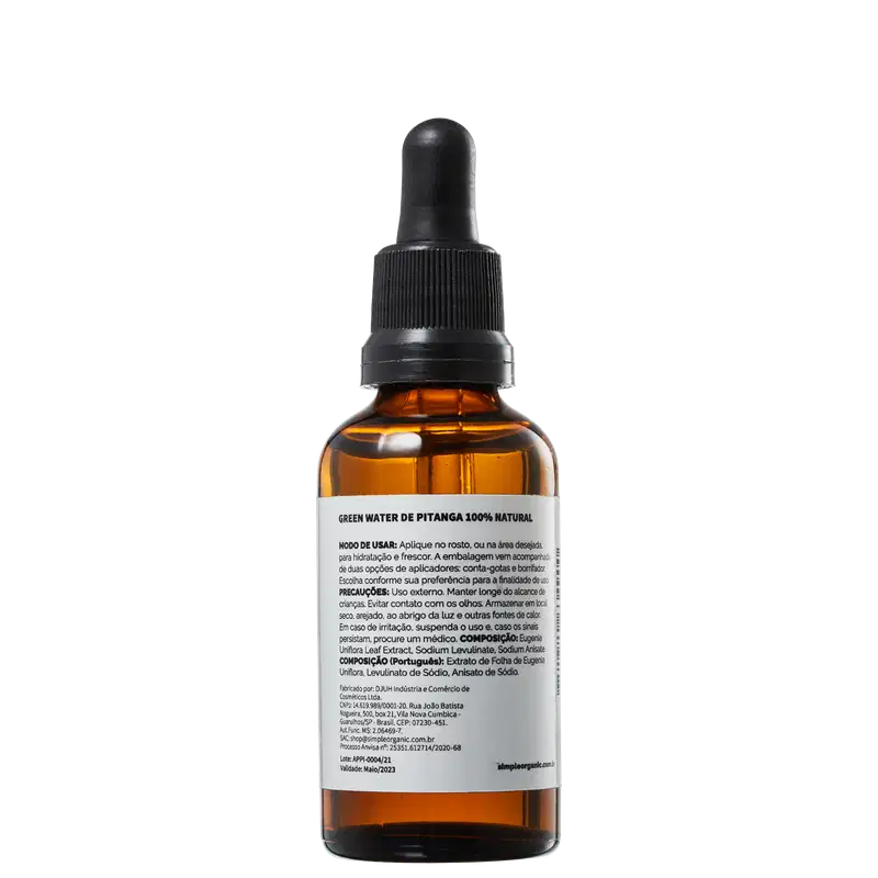 Simple Organic Green Water Pitanga - Tônico Multifuncional 50ml