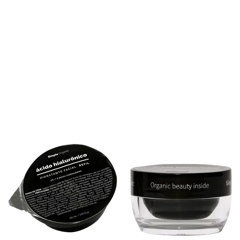 Simple Organic Ácido Hialurônico Refil - Hidratante Facial 30ml