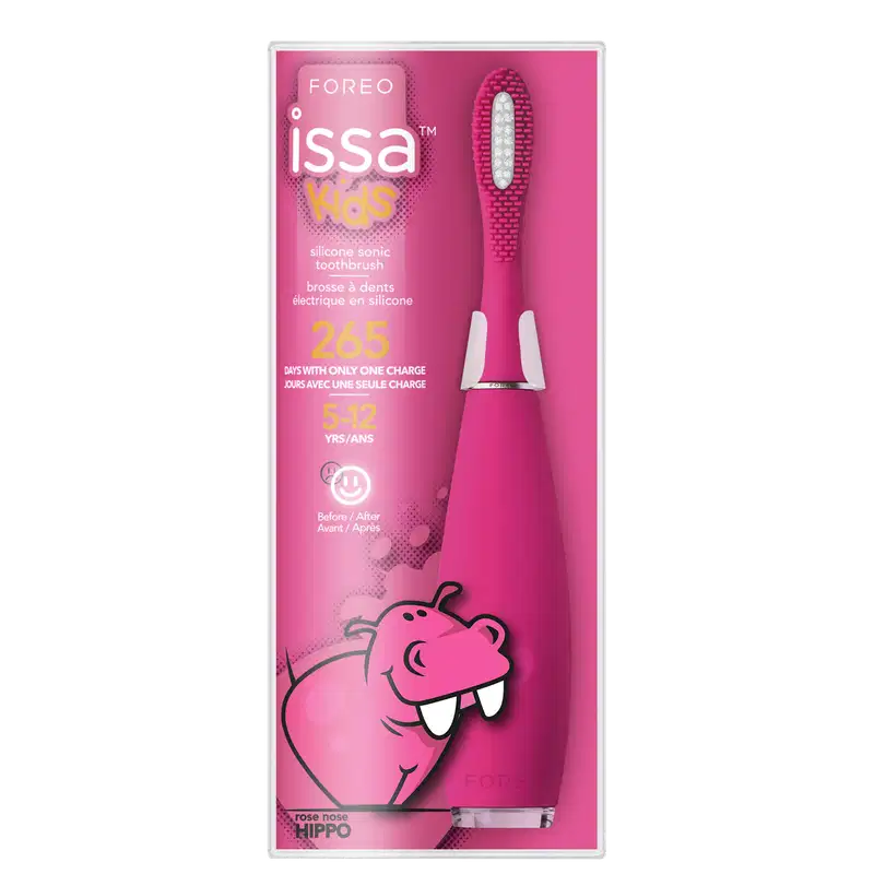Foreo Issa Kids Rose Nose Hippo - Escova de Dente Elétrica Infantil