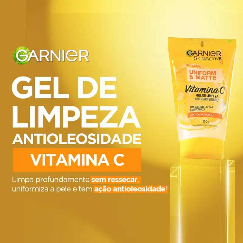 Garnier SkinActive Uniform & Matte - Gel de Limpeza Facial Antibacteriano 150ml