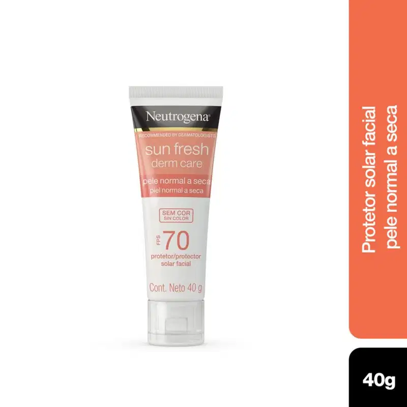 Neutrogena Sun Fresh Derm Care FPS70 sem Cor - Protetor Solar Facial 40g