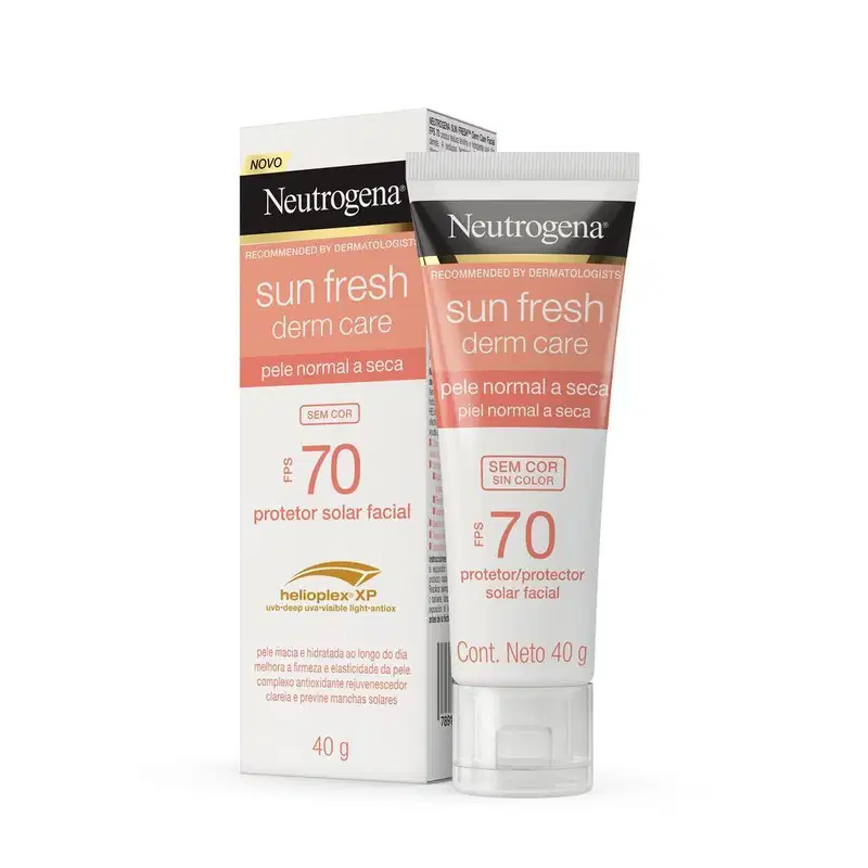 Neutrogena Sun Fresh Derm Care FPS70 sem Cor - Protetor Solar Facial 40g