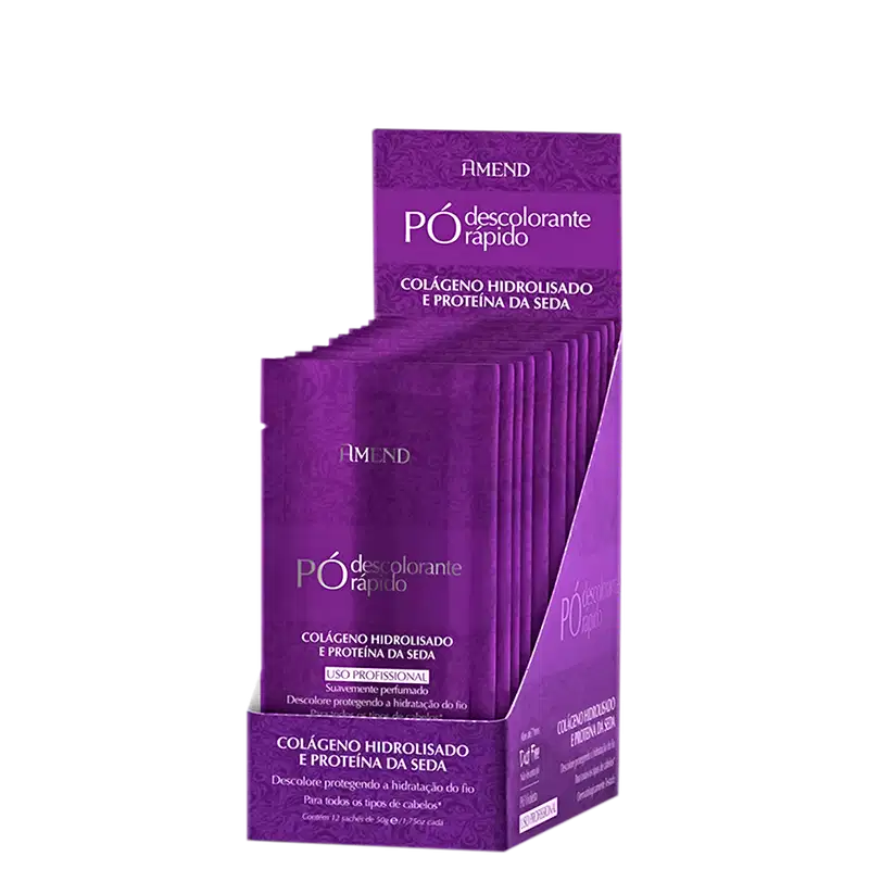 Kit Amend Colágeno e Proteína da Seda Pó Descolorante (12 Sachês)