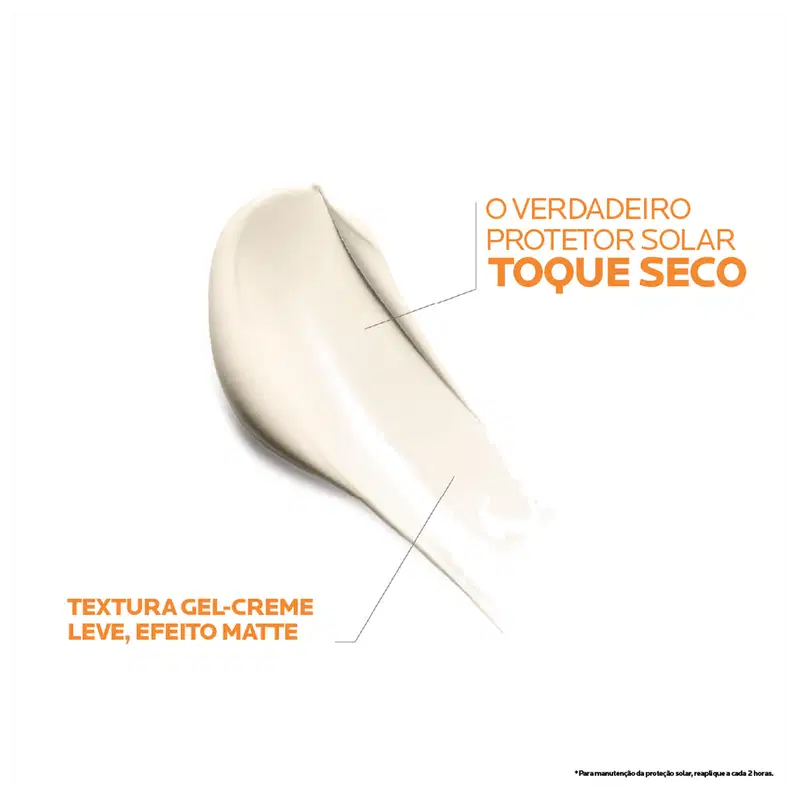 Textura gel-creme leve, com efeito matte.