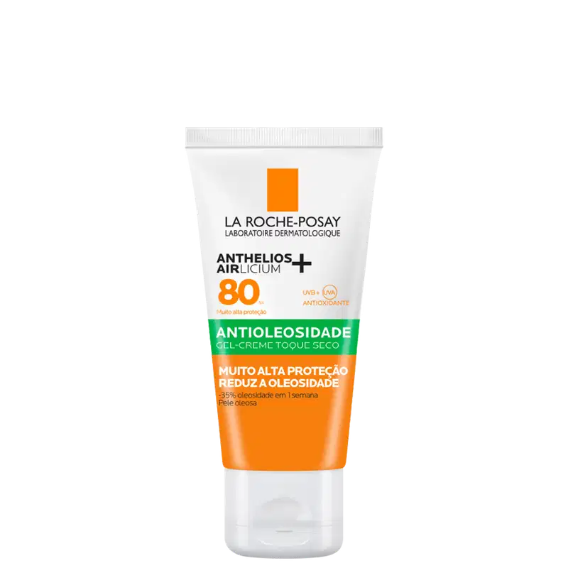 Embalagem do Protetor Solar Anthelios Airlicium FPS 80, da marca La Roche-Posay.