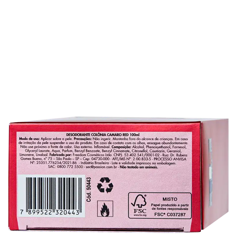 Red Camaro Desodorante Colônia - Perfume Masculino 100ml