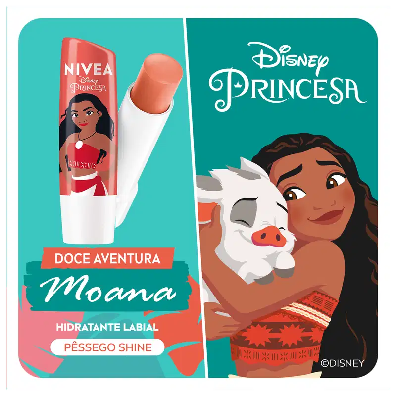 NIVEA Disney Moana Edição Limitada Pêssego Shine - Hidratante Labial 4,8g
