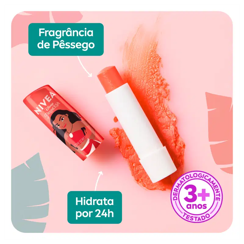 NIVEA Disney Moana Edição Limitada Pêssego Shine - Hidratante Labial 4,8g