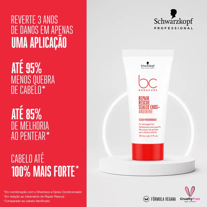 Schwarzkopf Professional BC Bonacure Clean Performance Repair Rescue Sealed Ends - Reparador de Pontas 30ml