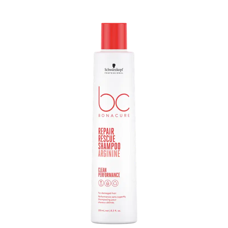 Frasco cilíndrico branco e vermelho.