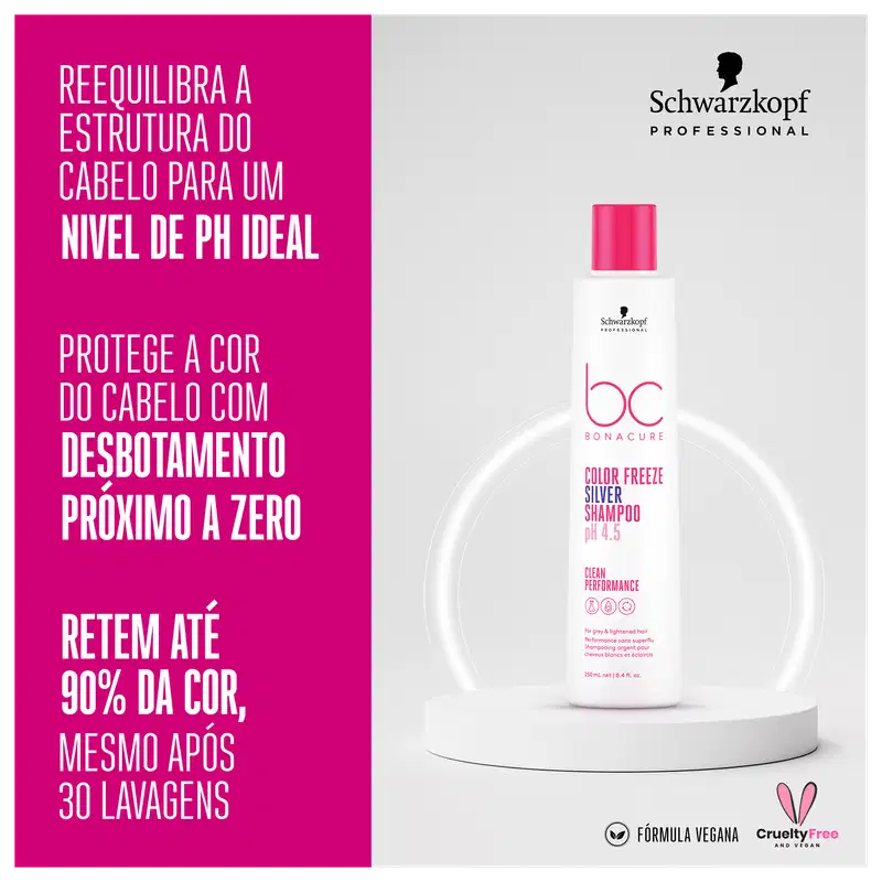 Schwarzkopf Professional BC Bonacure Clean Performance Color Freeze Silver - Shampoo Matizador 250ml