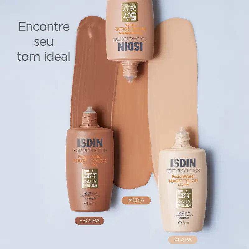 ISDIN Fusion Water 5 Stars FPS50 Color Clara - Protetor Solar Facial com Cor 50ml