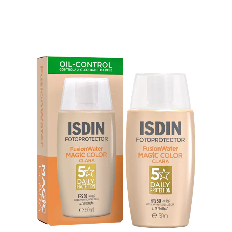 ISDIN Fusion Water 5 Stars FPS50 Color Clara - Protetor Solar Facial com Cor 50ml