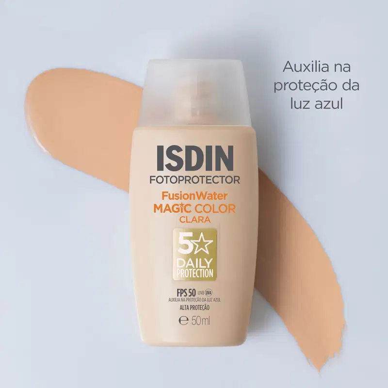 ISDIN Fusion Water 5 Stars FPS50 Color Clara - Protetor Solar Facial com Cor 50ml