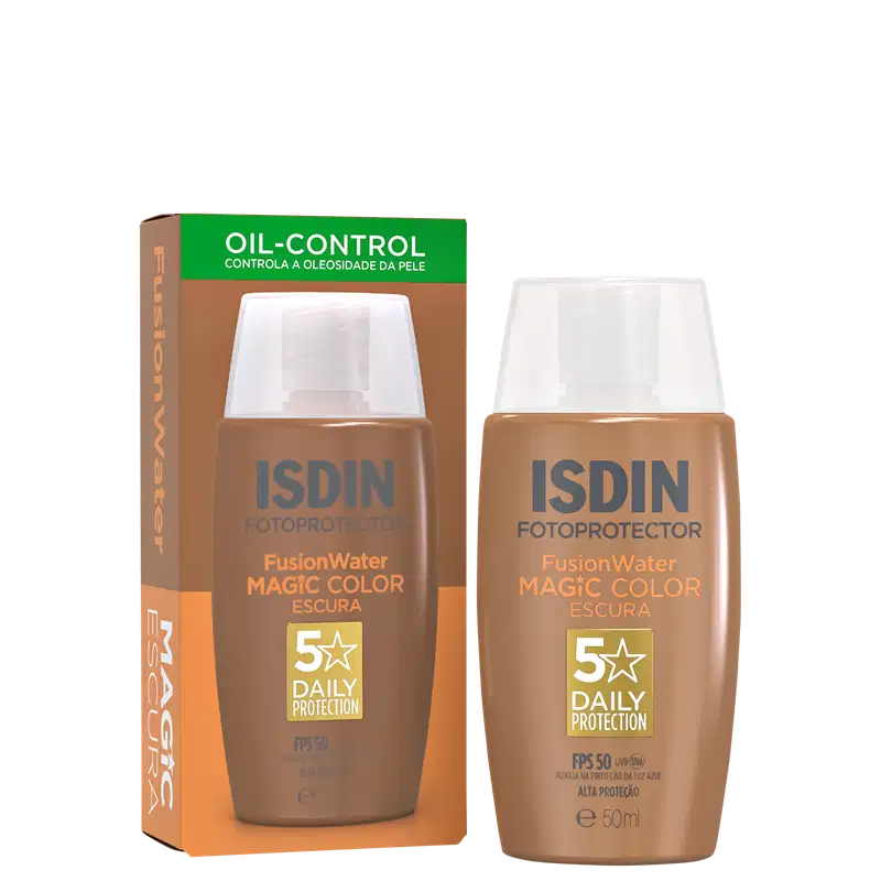 ISDIN Fusion Water Magic Color FPS 50 Cor Escura - Protetor Solar Facial com Cor 50ml