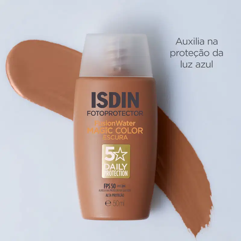 ISDIN Fusion Water Magic Color FPS 50 Cor Escura - Protetor Solar Facial com Cor 50ml