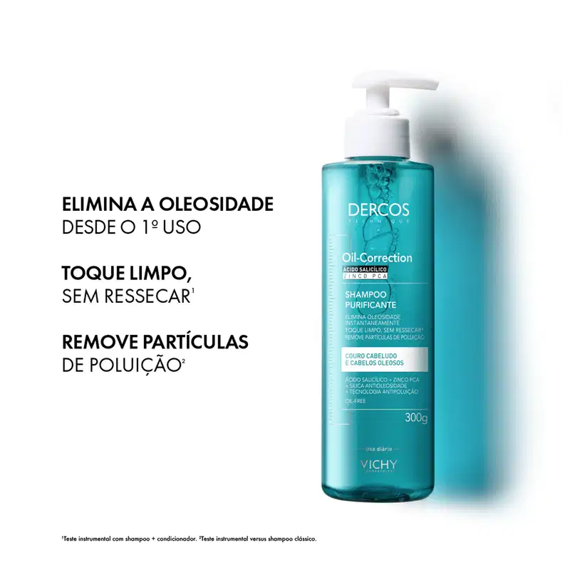 Vichy Dercos Oil-Correction Ácido Salicílico Zinco PCA - Shampoo Purificante 300g