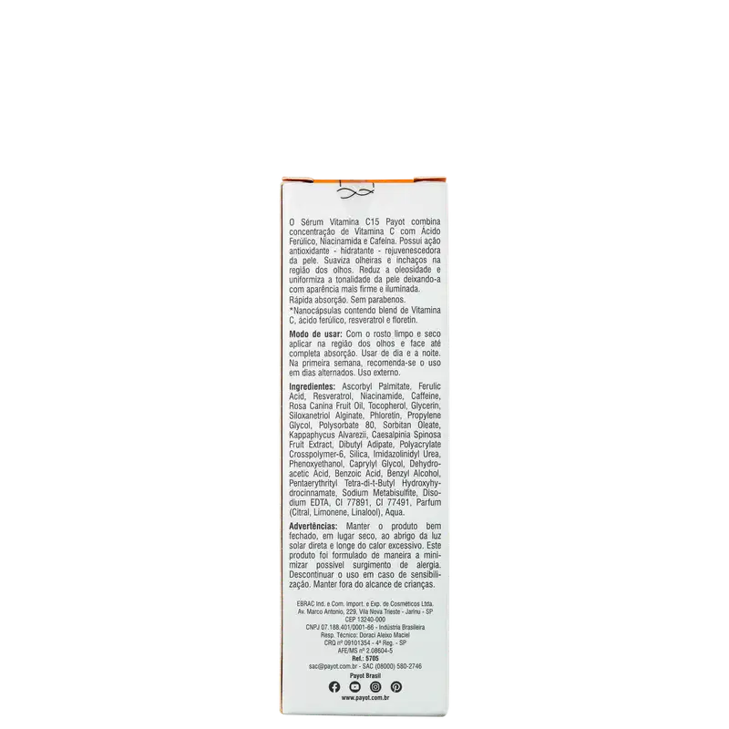 Payot Vitamina C 15 - Sérum Face e Olhos 30ml