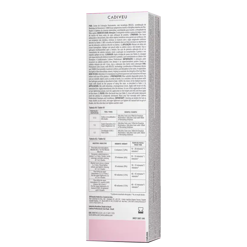 Cadiveu Professional Idea Color 8.89 Louro Claro Pérola - Coloração Permanente 60g