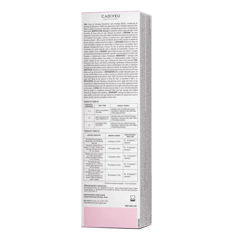 Cadiveu Professional Idea Color 5.20 Castanho Claro Violeta Intenso - Coloração Permanente 60g