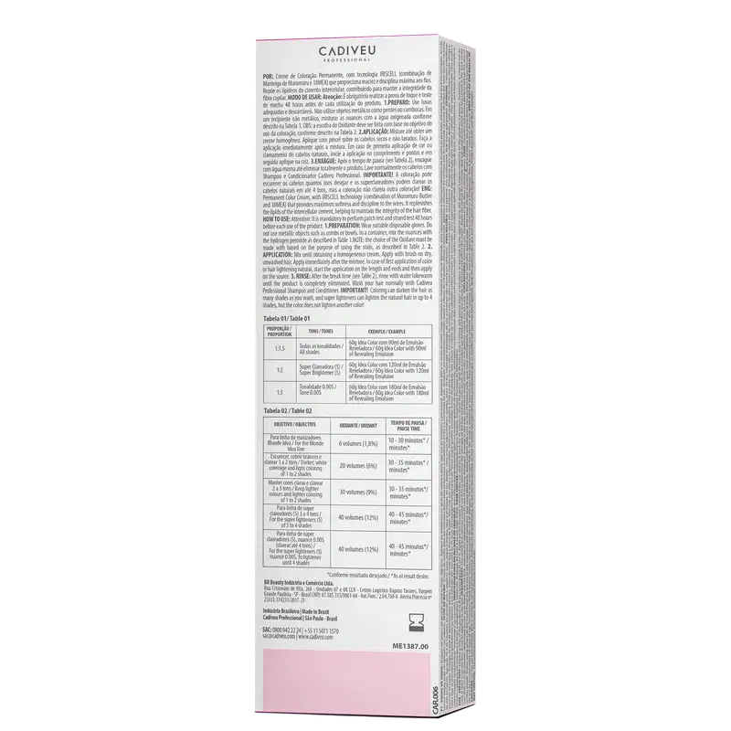 Cadiveu Professional Idea Color 10.1 Louro Claríssimo Acinzentado - Coloração Permanente 60g
