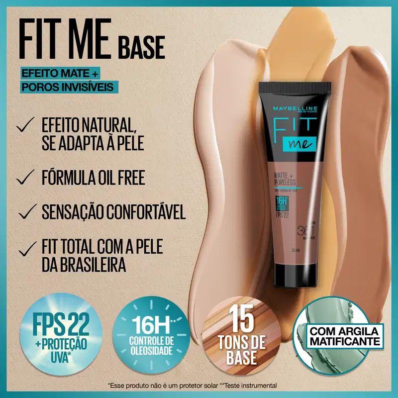 Maybelline Fit Me Matte Cor 230 FPS 22 - Base Líquida 30ml