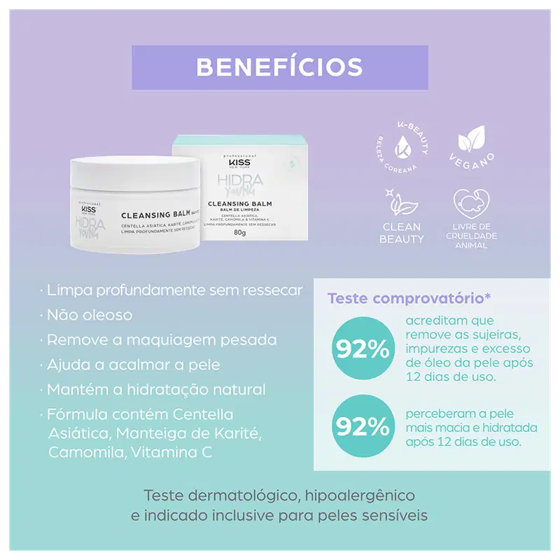 Kiss New York Professional Hidra Young - Balm de Limpeza 80g