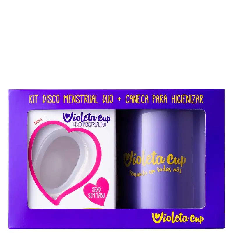 Kit Violeta Cup Mini Disco Menstrual Duo Transparente (2 Produtos)