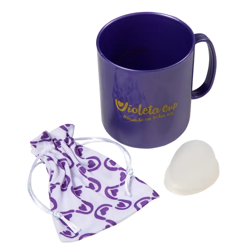 Kit Violeta Cup Mini Disco Menstrual Duo Transparente (2 Produtos)
