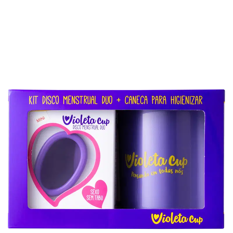 Kit Violeta Cup Mini Disco Menstrual Duo Violeta (2 Produtos)